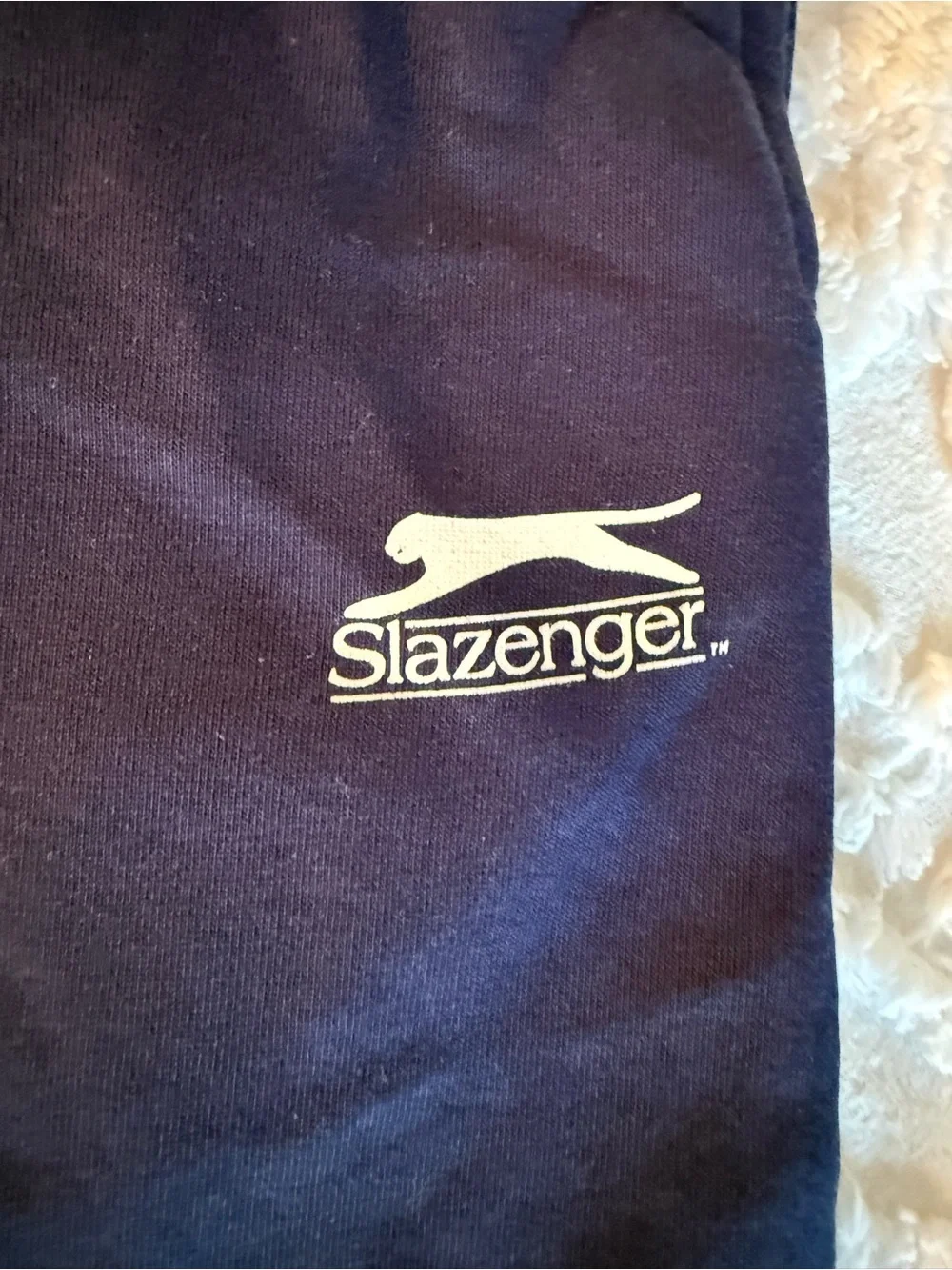 Slazenger Men's Dark Blue Athletic Shorts with Logo